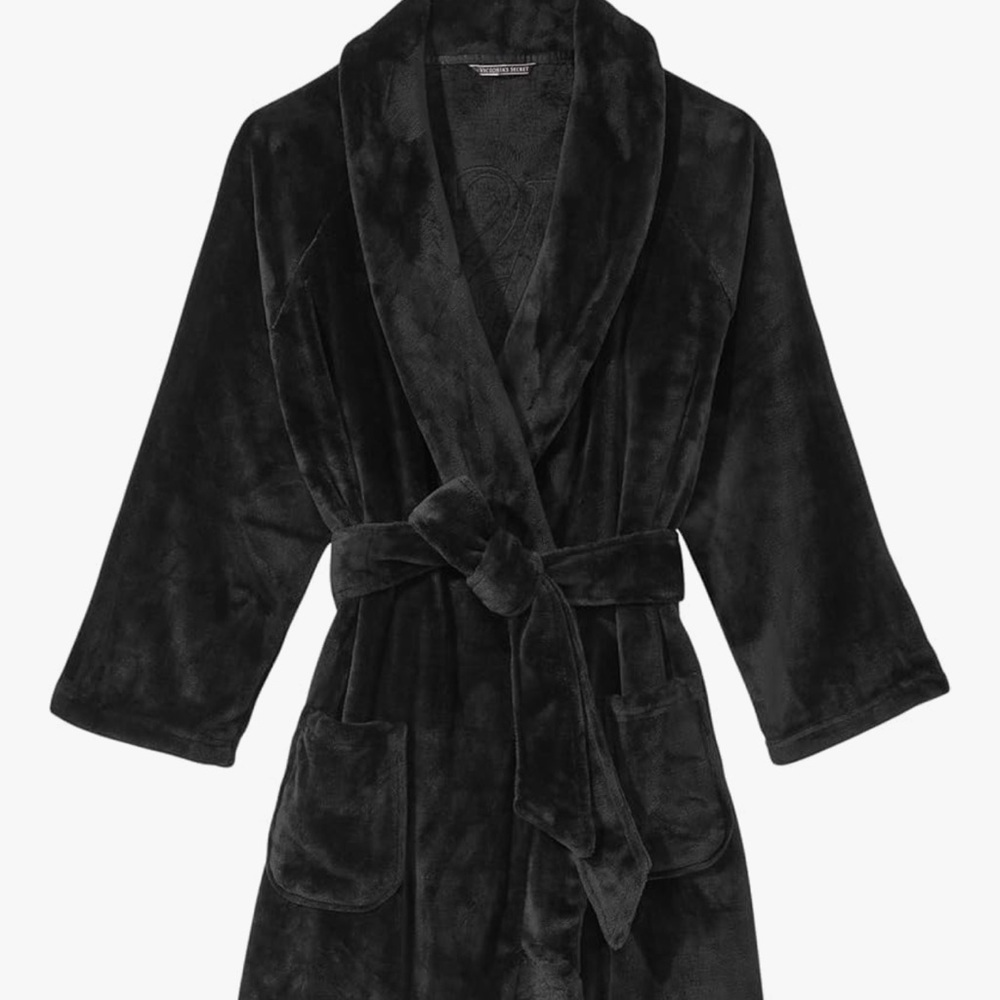 Victoria's Secret Black Plush Robe